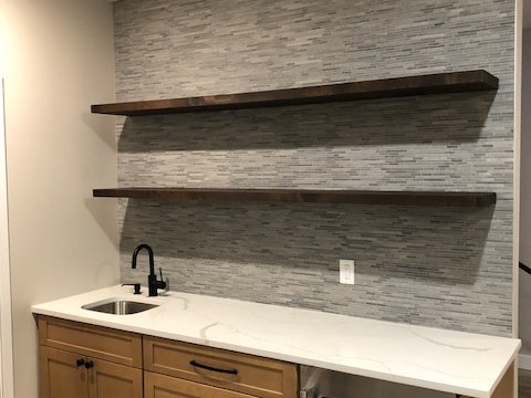 Stone Backsplash installation and flooring