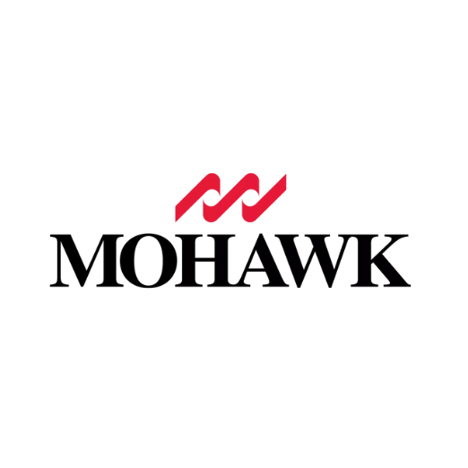 Mohawk flooring logo representing a wide range of carpet, hardwood, laminate, and vinyl flooring solutions for every room in the home.